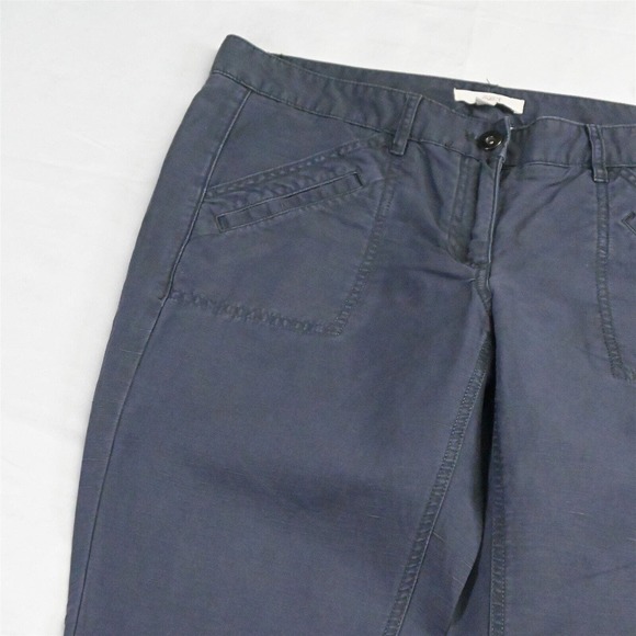 LOFT 4 Navy Blue Blue Marisa Skinny Linen Blend Womens Chino Pants - Picture 2 of 7